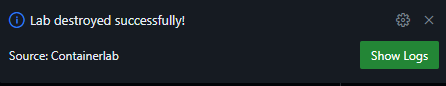 cLab Extension - Successfully Stopped