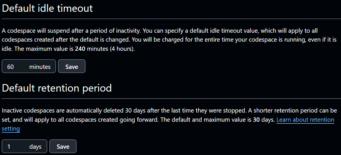 Codespace Timers